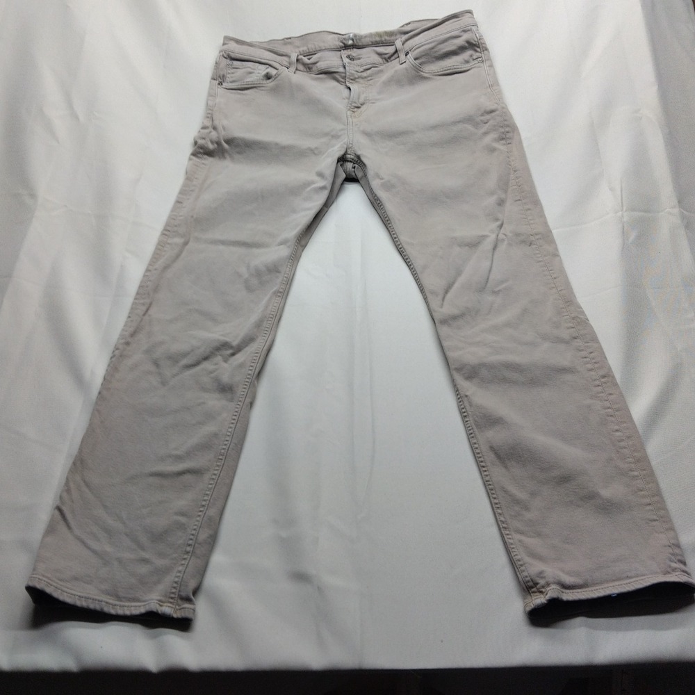 7 Seven For All Mankind Slimmy Slim Straight Jeans Men's 40x32 Desert Tan EUC